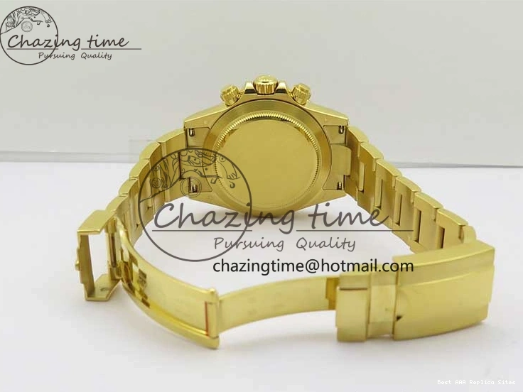 AAA Replica Watches and Daytona Noob YG Bracelet BestValue 904L SA Black Crystal Case Dial YG Best 1:1 2630 116508 Edition 0109